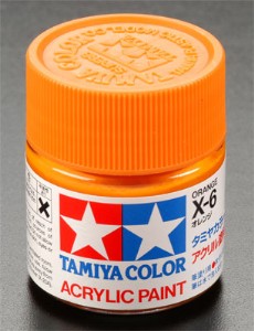 TAMIYA 壓克力系水性漆 23ml 亮光橘色 X-6